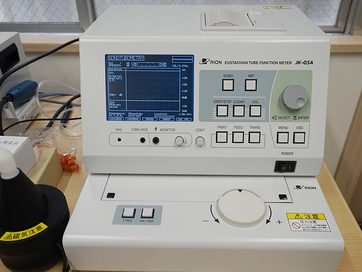 耳管機能装置（耳管開放症の診断や治療効果を判定）